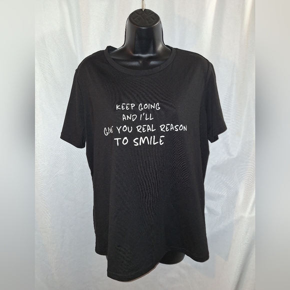 SHEIN Black Short Sleeve Tee with Fun Print - Picture 2 of 6